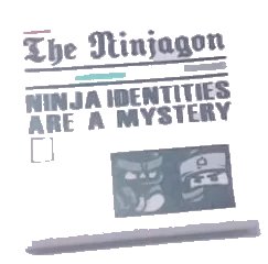 LEGO onderdeel Tile 2 x 2 with Newspaper, 'The Ninjagon', and 'NINJA IDENTITIES ARE A MYSTERY' Pattern (3068pb1155)