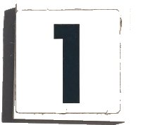 LEGO part Tile 2 x 2 with Black Number 1 on White Background Pattern (Sticker) - Set 60110 3068pb1255