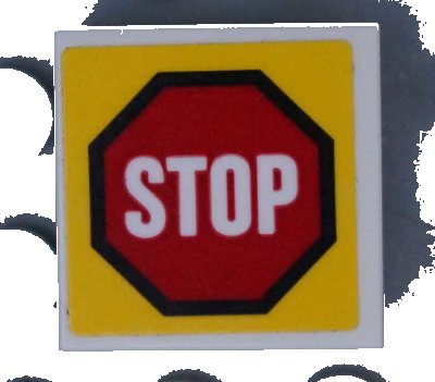 LEGO onderdeel Tile 2 x 2 with Road Sign 'STOP' in Octagon Pattern (Sticker) - Set 60169 (3068pb1292)