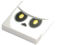 LEGO part Baldosa 2 x 2 con Patrón de Ojos Negros con Pupilas Amarillas, Nariz Triangular, Ceja Uniceja Gris Azulado Oscuro (Cara Super Mario Bone Goomba) 3068pb1504