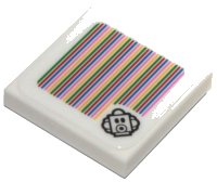 LEGO part Tile 2 x 2 with Super Mario Scanner Code Foo Pattern (Sticker) - Set 71386 3068pb1520