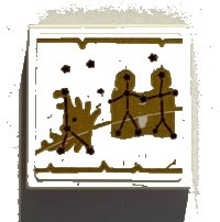 LEGO part Tile 2 x 2 with Black Star Constellations, Gold Lines Pattern (Sticker) - Set 75969 3068pb1789