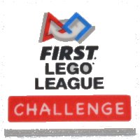 LEGO part Tile 2 x 2 with 'FIRST LEGO LEAGUE CHALLENGE' Pattern 3068pb2000