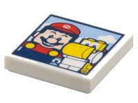 LEGO part Tile 2 x 2 with Photo of Super Mario and Yellow Yoshi Pattern 3068pb2283