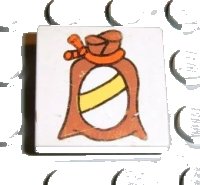 LEGO part Tile 2 x 2 with Fabuland Flour Bag Pattern 3068pb2420