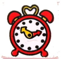 LEGO part Tile 2 x 2 with Fabuland Alarm Clock Pattern 3068pb2436