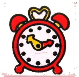 LEGO onderdeel Tile 2 x 2 with Fabuland Alarm Clock Pattern (3068pb2436)