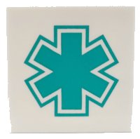 LEGO part Tile 2 x 2 with Dark Turquoise EMT Star of Life Pattern 3068pb2677