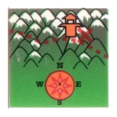 LEGO onderdeel Tile 2 x 2 with Map Orient Mount Everest Pattern (3068px33)