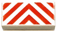 LEGO onderdeel Tegeltje 1 x 2 met Gevaar Chevrons Rood Patroon 3069p09