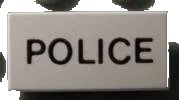 LEGO onderdeel Tile 1 x 2 with 'POLICE' Pattern (3069pb0001)