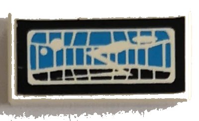 LEGO onderdeel Tile 1 x 2 with Medium Blue and Black Headlight Pattern (Sticker) - Sets 8431 / 8438 / 8460 (3069pb0010)