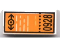 LEGO part Fliese 1 x 2 mit Zug-Logo und '0928'-Muster 3069pb0029