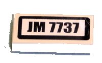 LEGO onderdeel Tile 1 x 2 with 'JM 7737' Pattern (Sticker) - Set 7737 3069pb0106