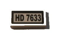 LEGO part Platte 1 x 2 mit Schwarz 'HD 7633' auf weißem Hintergrund Muster (Aufkleber) - Set 7633 3069pb0129