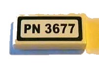 LEGO onderdeel Tile 1 x 2 with 'PN 3677' Pattern (Sticker) - Set 3677 (3069pb0164)