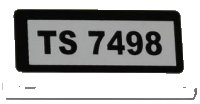 LEGO part Tile 1 x 2 with 'TS 7498' Pattern (Sticker) - Set 7498 3069pb0218