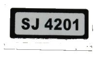LEGO onderdeel Tile 1 x 2 with 'SJ 4201' Pattern (Sticker) - Set 4201 3069pb0240