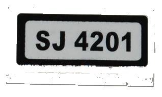 LEGO onderdeel Tile 1 x 2 with 'SJ 4201' Pattern (Sticker) - Set 4201 (3069pb0240)