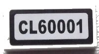LEGO onderdeel Tile 1 x 2 with 'CL60001' Pattern (Sticker) - Set 60001 3069pb0252