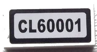 LEGO onderdeel Tile 1 x 2 with 'CL60001' Pattern (Sticker) - Set 60001 (3069pb0252)