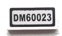 LEGO onderdeel Tile 1 x 2 with 'DM60023' Pattern (Sticker) - Set 60023 3069pb0284