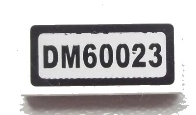 LEGO onderdeel Tile 1 x 2 with 'DM60023' Pattern (Sticker) - Set 60023 (3069pb0284)