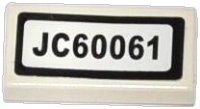 LEGO part Tile 1 x 2 with 'JC60061' Pattern (Sticker) - Set 60061 3069pb0305