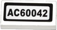 LEGO part Tile 1 x 2 with 'AC60042' Pattern (Sticker) - Set 60042 3069pb0308