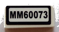 LEGO part Tile 1 x 2 with 'MM60073' Pattern (Sticker) - Set 60073 3069pb0361