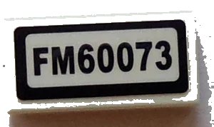 LEGO onderdeel Tile 1 x 2 with 'FM60073' Pattern (Sticker) - Set 60073 (3069pb0362)