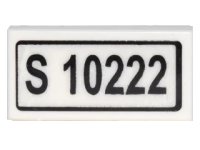 LEGO part Tile 1 x 2 with 'S 10222' Pattern (Sticker) - Set 10222 3069pb0383