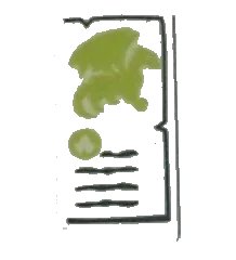 LEGO onderdeel Tile 1 x 2 with Lime Dragon, Dark Green Lines and Bright Light Blue Elemental Symbols Pattern (3069pb0472)