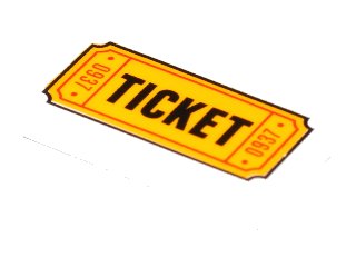 LEGO onderdeel Tile 1 x 2 with 'TICKET' and '0937' Pattern (3069pb0584)