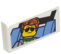 LEGO part Platte 1 x 2 mit Cool Customer Foto Muster (Aufkleber) - Set 10261 3069pb0645