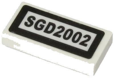 LEGO onderdeel Tile 1 x 2 with 'SGD2002' Pattern (Sticker) - Set 60265 (3069pb0796)