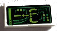 LEGO part Tile 1 x 2 with Black Screen with Bright Green and Lime Grabber Controls Pattern (Sticker) - Set 70631 3069pb0962
