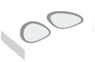 LEGO part Tile 1 x 2 with Dark Bluish Gray Ovoid Eyes Pattern (Super Mario Polterpup) (3069pb1033)