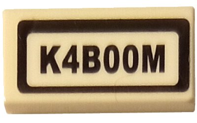 LEGO onderdeel Tile 1 x 2 with 'K4B00M' Pattern (Sticker) - Set 60246 (3069pb1146)