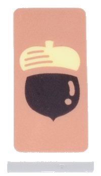 LEGO onderdeel Tile 1 x 2 with Dark Brown and Bright Light Yellow Acorn on Medium Nougat Background Pattern (Animal Crossing DIY Recipe) 3069pb1220