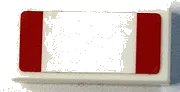 LEGO part Tile 1 x 2 with Red Stripes Pattern (Sticker) - Set 75886 3069pb1245