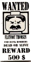LEGO part Tile 1 x 2 with 'WANTED' 500 Reward Poster Pattern 3069px37