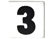 LEGO part Tile 1 x 1 with Black Number 3 Bold Pattern 3070p08
