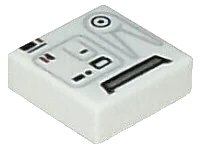 LEGO part Tile 1 x 1 with SW Snowtrooper Backpack Pattern 3070pb083