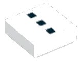 LEGO part Tile 1 x 1 with 3 Black Squares Pattern 3070pb085