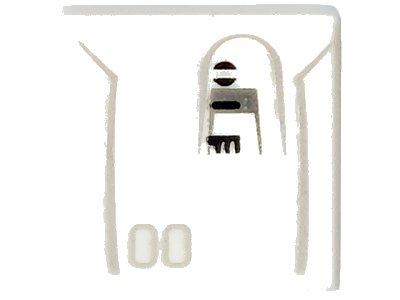 LEGO onderdeel Tile 1 x 1 with SW Snowtrooper Backpack Ep 7 Pattern (3070pb086)