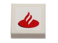 LEGO part Piastrella 1 x 1 con Motivo Logo Santander (Adesivo) - Set 40190 3070pb088