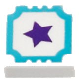 LEGO part Tile 1 x 1 with Medium Azure Outline and Dark Purple Star Pattern 3070pb104