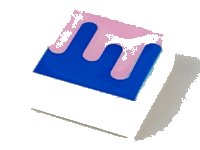 LEGO part Tile 1 x 1 with Blue and Bright Pink Splotch Pattern 3070pb145