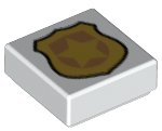 LEGO part Loseta 1 x 1 con patrón de insignia de policía dorada 3070pb170